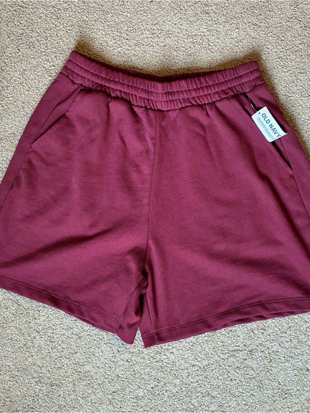 New Old Navy Women's Burgundy Athletic Lounge Shorts Small Pockets